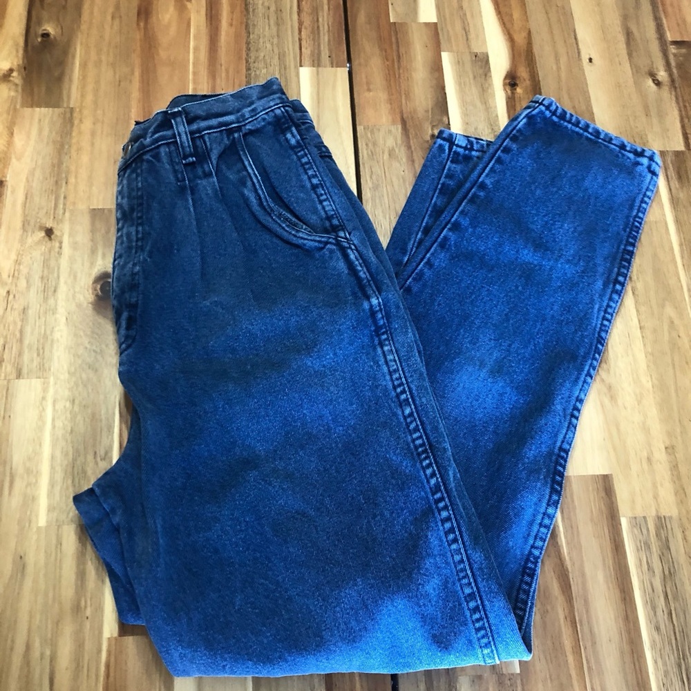 Bill Blass pleated Blue Denim Jeans